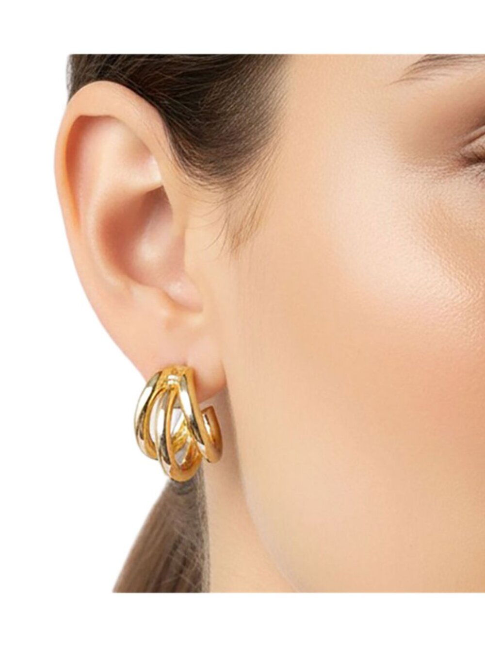 Tigerstars Gold Hypoallergenic Triple Hoop Earrings